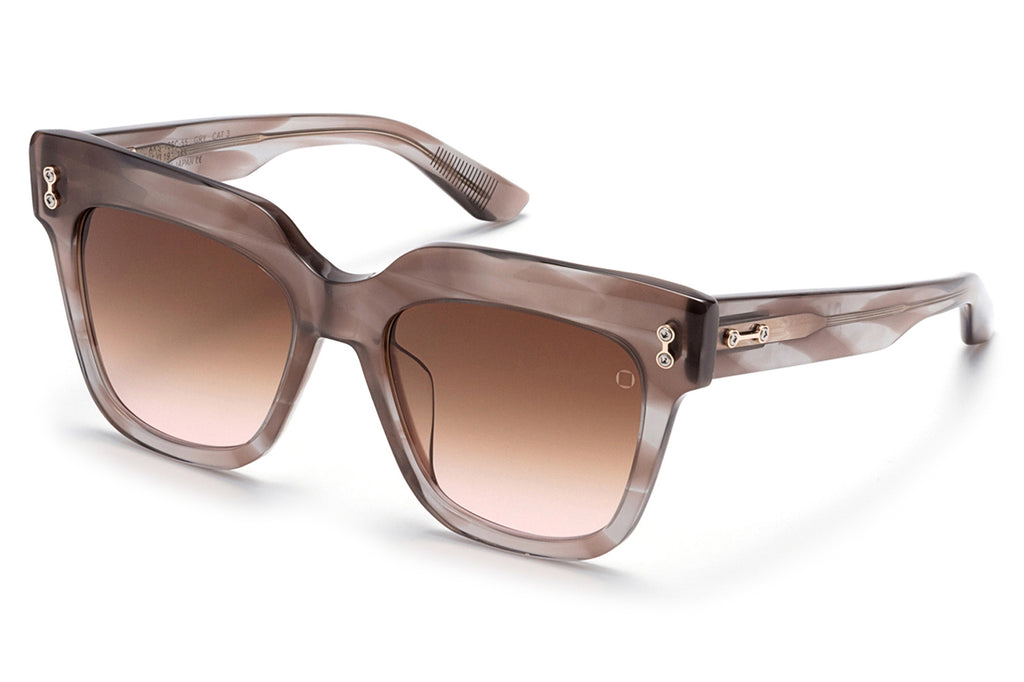 Akoni - Lyra Sunglasses Nude Grey Swirl w/ Dark Brown to Pink Gradient Lenses