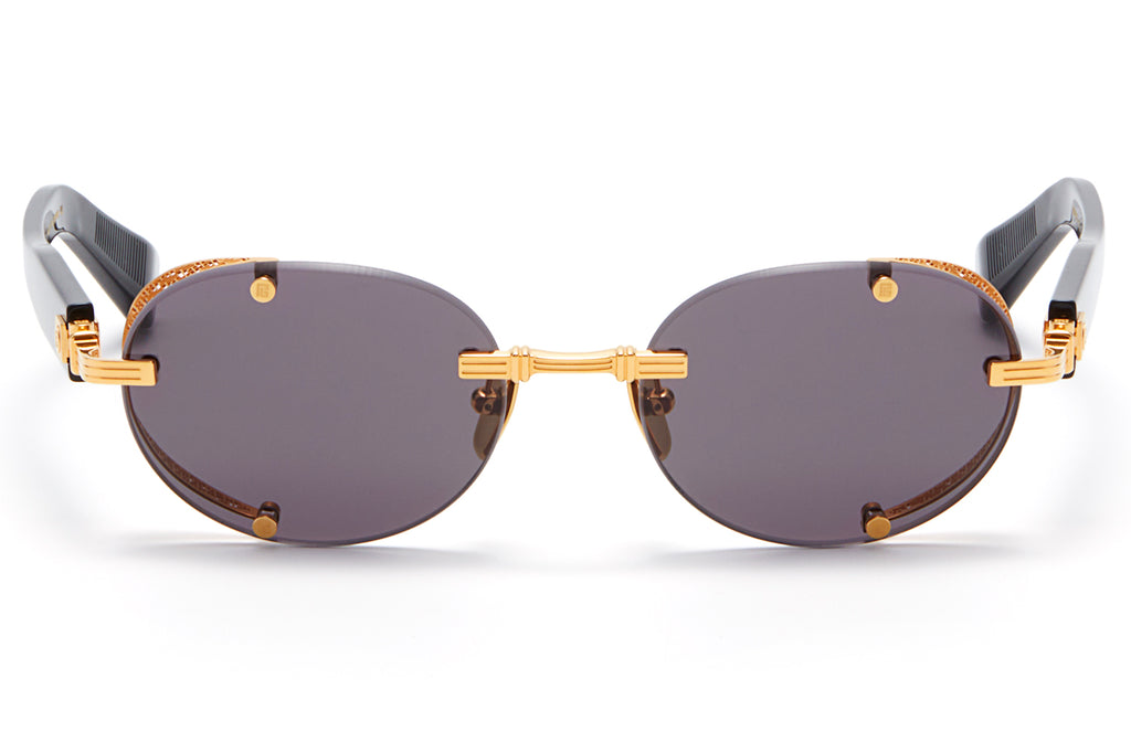 Balmain® Eyewear - Monsieur Sunglasses Yellow Gold & Black with Dark Grey Lenses